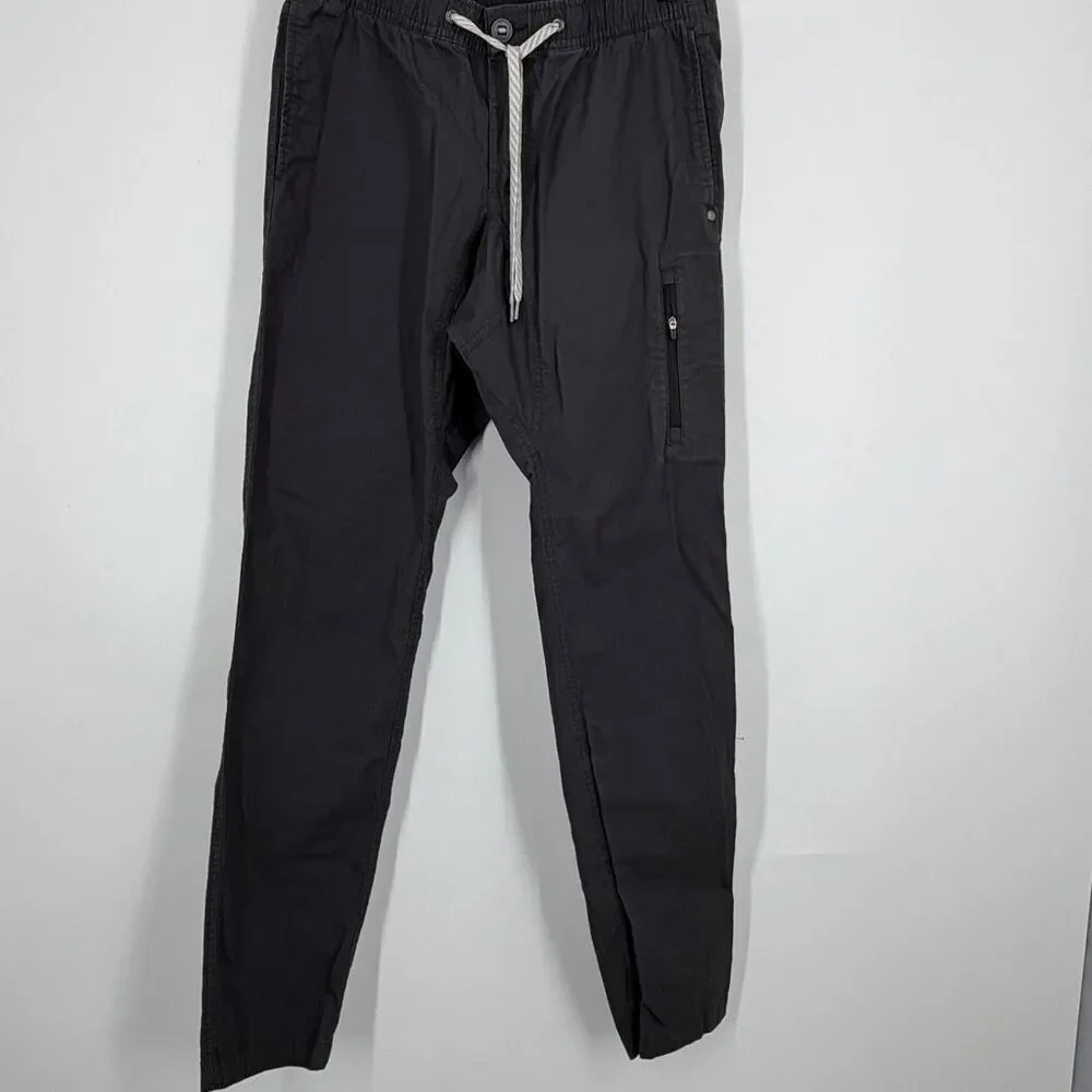 Vuori Charcoal Gray Ripstop Drawstring Outdoor Hiking Climber Pants Size Medium